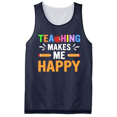 Teacher Make Me Happy Back To School Mesh Reversible Basketball Jersey Tank