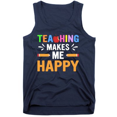 Teacher Make Me Happy Back To School Tank Top