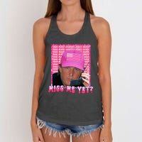 Trump Miss Me Yet Funny Trump 2024 Women's Knotted Racerback Tank