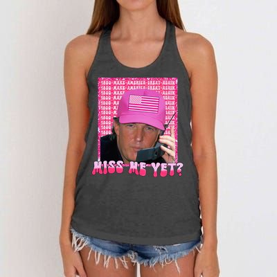 Trump Miss Me Yet Funny Trump 2024 Women's Knotted Racerback Tank