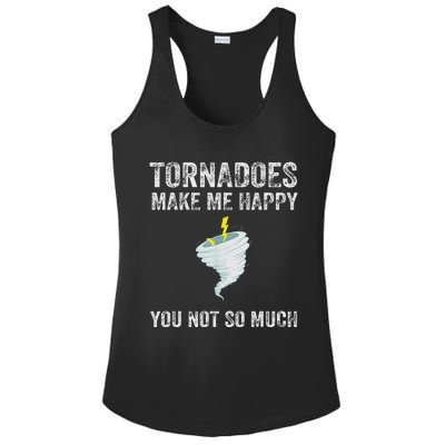 Tornadoes Make Me Happy Funny Design Ladies PosiCharge Competitor Racerback Tank