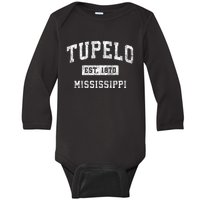 Tupelo Mississippi Ms Vintage Established Sports Baby Long Sleeve Bodysuit