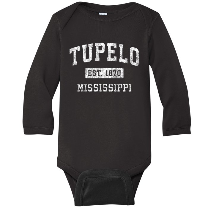 Tupelo Mississippi Ms Vintage Established Sports Baby Long Sleeve Bodysuit