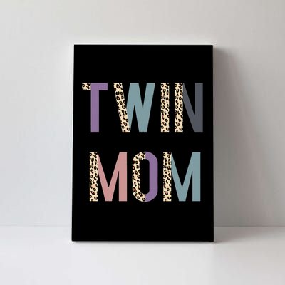 Twin Mom Mother's Day Twin Mom Leopard Canvas