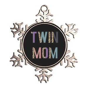 Twin Mom Mother's Day Twin Mom Leopard Metallic Star Ornament