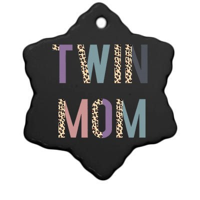 Twin Mom Mother's Day Twin Mom Leopard Ceramic Star Ornament