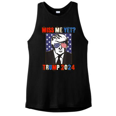 Trump Miss Me Yet Trump 2024 Patriotic 4th Of July Trump Ladies PosiCharge Tri-Blend Wicking Tank