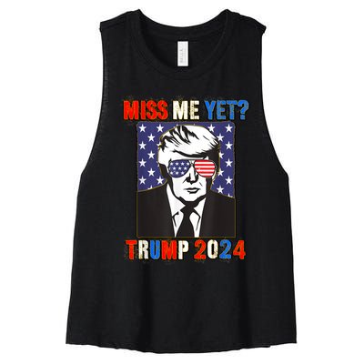 Trump Miss Me Yet Trump 2024 Patriotic 4th Of July Trump Women's Racerback Cropped Tank