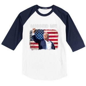 Trump Missed Me Pennsylvania Rally Patriot Usa 2024 Shot Baseball Sleeve Shirt