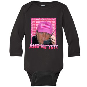 Trump Miss Me Yet Trump 2024 Republican Baby Long Sleeve Bodysuit