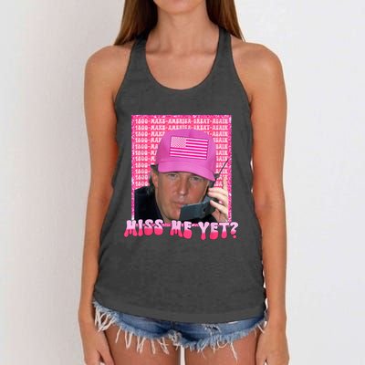 Trump Miss Me Yet Trump 2024 Republican Women's Knotted Racerback Tank