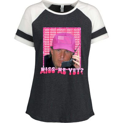 Trump Miss Me Yet Trump 2024 Republican Enza Ladies Jersey Colorblock Tee