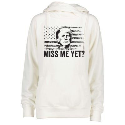 Trump Miss Me Yet Trump 2024 America Flag Ill Be Back Womens Funnel Neck Pullover Hood