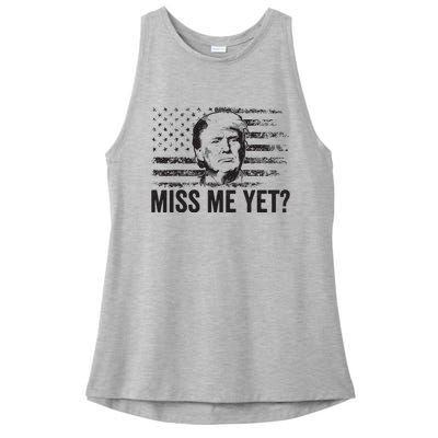 Trump Miss Me Yet Trump 2024 America Flag Ill Be Back Ladies PosiCharge Tri-Blend Wicking Tank