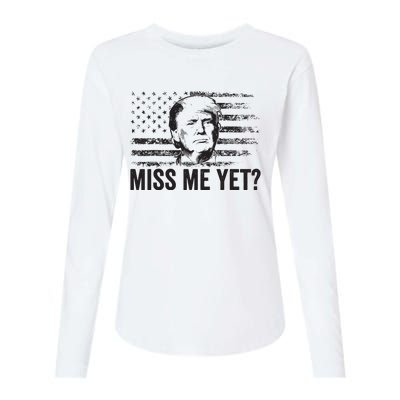 Trump Miss Me Yet Trump 2024 America Flag Ill Be Back Womens Cotton Relaxed Long Sleeve T-Shirt