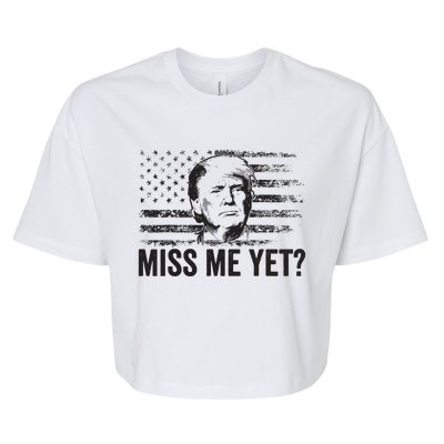 Trump Miss Me Yet Trump 2024 America Flag Ill Be Back Bella+Canvas Jersey Crop Tee