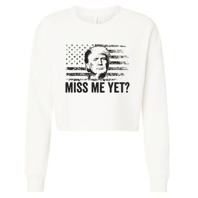 Trump Miss Me Yet Trump 2024 America Flag Ill Be Back Cropped Pullover Crew