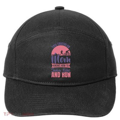 Triathlon Mom Mothers Day Triathlete Mama Cool Gift 7-Panel Snapback Hat