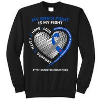 T1D Mom My Son's Fight Is My Fight Type 1 Diabetes Awareness Sweatshirt