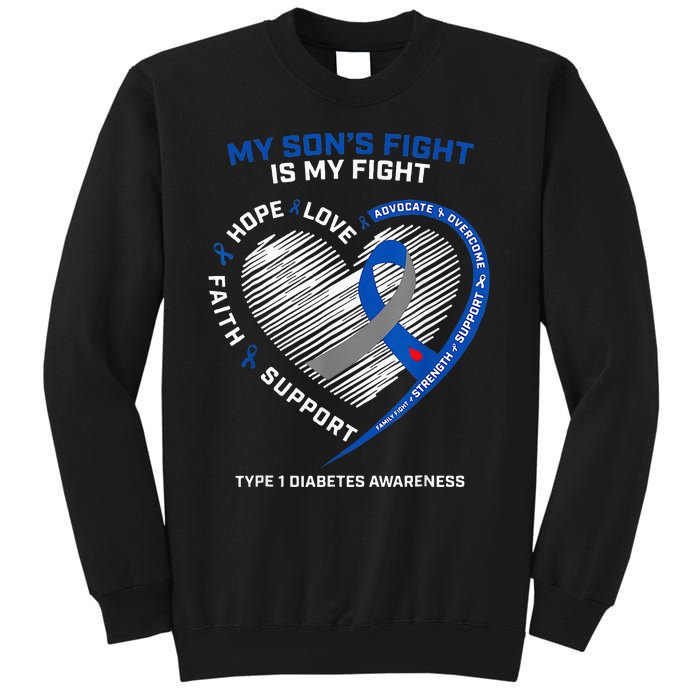 T1D Mom My Son's Fight Is My Fight Type 1 Diabetes Awareness Sweatshirt