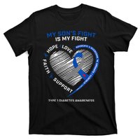 T1D Mom My Son's Fight Is My Fight Type 1 Diabetes Awareness T-Shirt