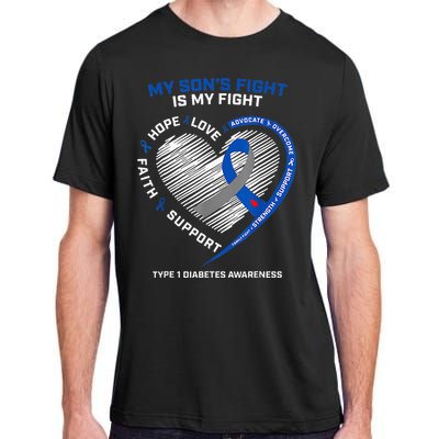 T1D Mom My Son's Fight Is My Fight Type 1 Diabetes Awareness Adult ChromaSoft Performance T-Shirt