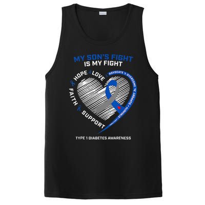 T1D Mom My Son's Fight Is My Fight Type 1 Diabetes Awareness PosiCharge Competitor Tank