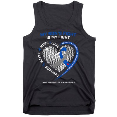 T1D Mom My Son's Fight Is My Fight Type 1 Diabetes Awareness Tank Top