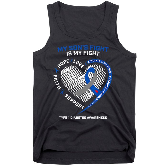 T1D Mom My Son's Fight Is My Fight Type 1 Diabetes Awareness Tank Top