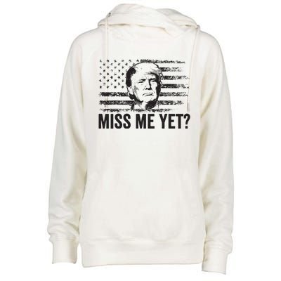 Trump Miss Me Yet Trump 2024 America Flag Ill Be Back Womens Funnel Neck Pullover Hood