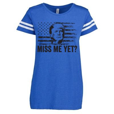 Trump Miss Me Yet Trump 2024 America Flag Ill Be Back Enza Ladies Jersey Football T-Shirt