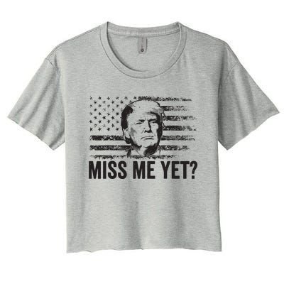 Trump Miss Me Yet Trump 2024 America Flag Ill Be Back Women's Crop Top Tee