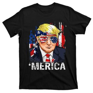 Trump Merica Murica 4th of July American Flag T-Shirt