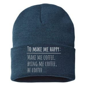 To Make Me Happy Coffee Lover List Funny Sustainable Knit Beanie