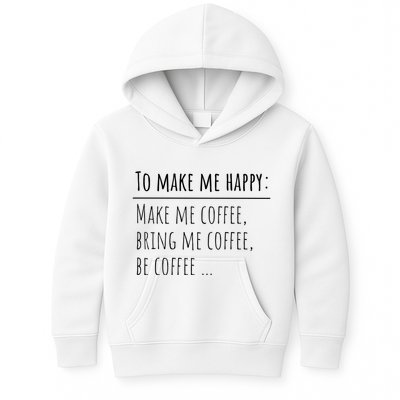 To Make Me Happy Coffee Lover List Funny Kids Hoodie