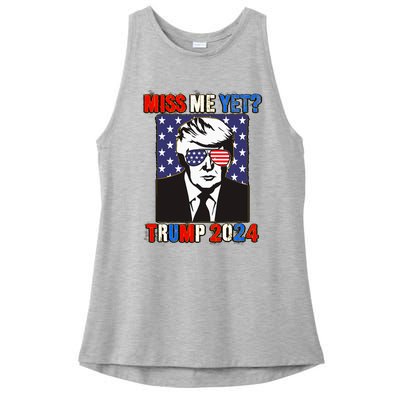 Trump Miss Me Yet Trump 2024 Patriotic 4th Of July Trump Ladies PosiCharge Tri-Blend Wicking Tank