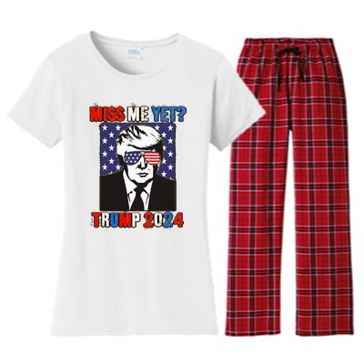 Trump Miss Me Yet Trump 2024 Patriotic 4th Of July Trump Women's Flannel Pajama Set