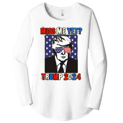 Trump Miss Me Yet Trump 2024 Patriotic 4th Of July Trump Women's Perfect Tri Tunic Long Sleeve Shirt