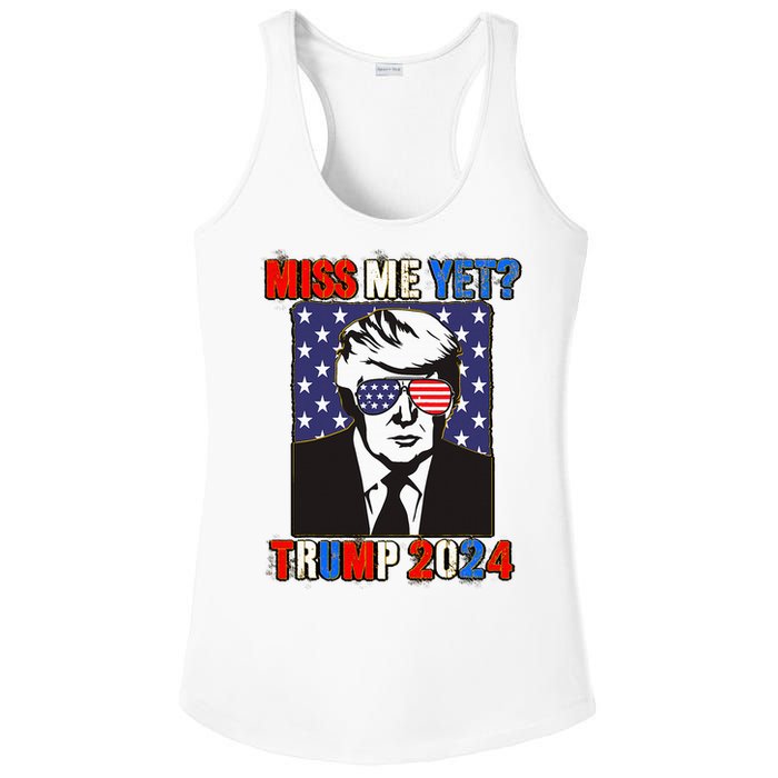 Trump Miss Me Yet Trump 2024 Patriotic 4th Of July Trump Ladies PosiCharge Competitor Racerback Tank