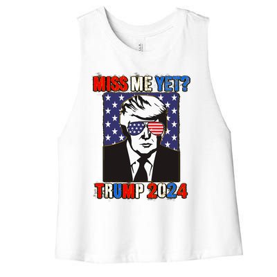 Trump Miss Me Yet Trump 2024 Patriotic 4th Of July Trump Women's Racerback Cropped Tank