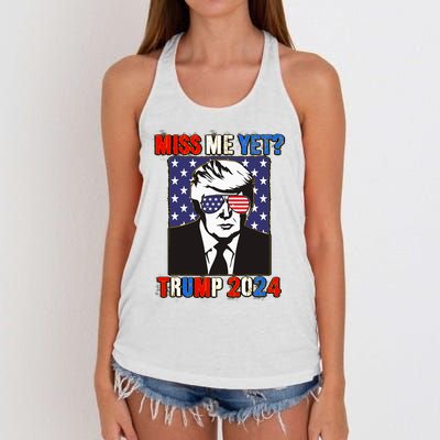 Trump Miss Me Yet Trump 2024 Patriotic 4th Of July Trump Women's Knotted Racerback Tank