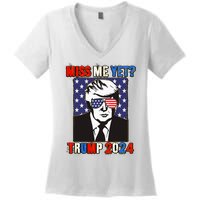 Trump Miss Me Yet Trump 2024 Patriotic 4th Of July Trump Women's V-Neck T-Shirt