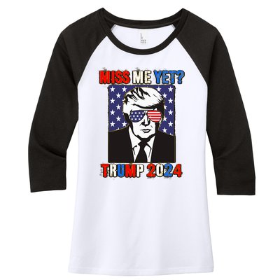 Trump Miss Me Yet Trump 2024 Patriotic 4th Of July Trump Women's Tri-Blend 3/4-Sleeve Raglan Shirt