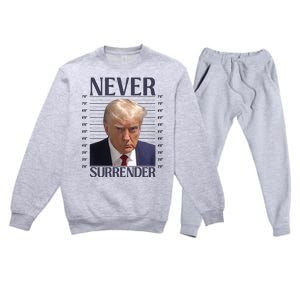 Trump Mugshot Meme Premium Crewneck Sweatsuit Set