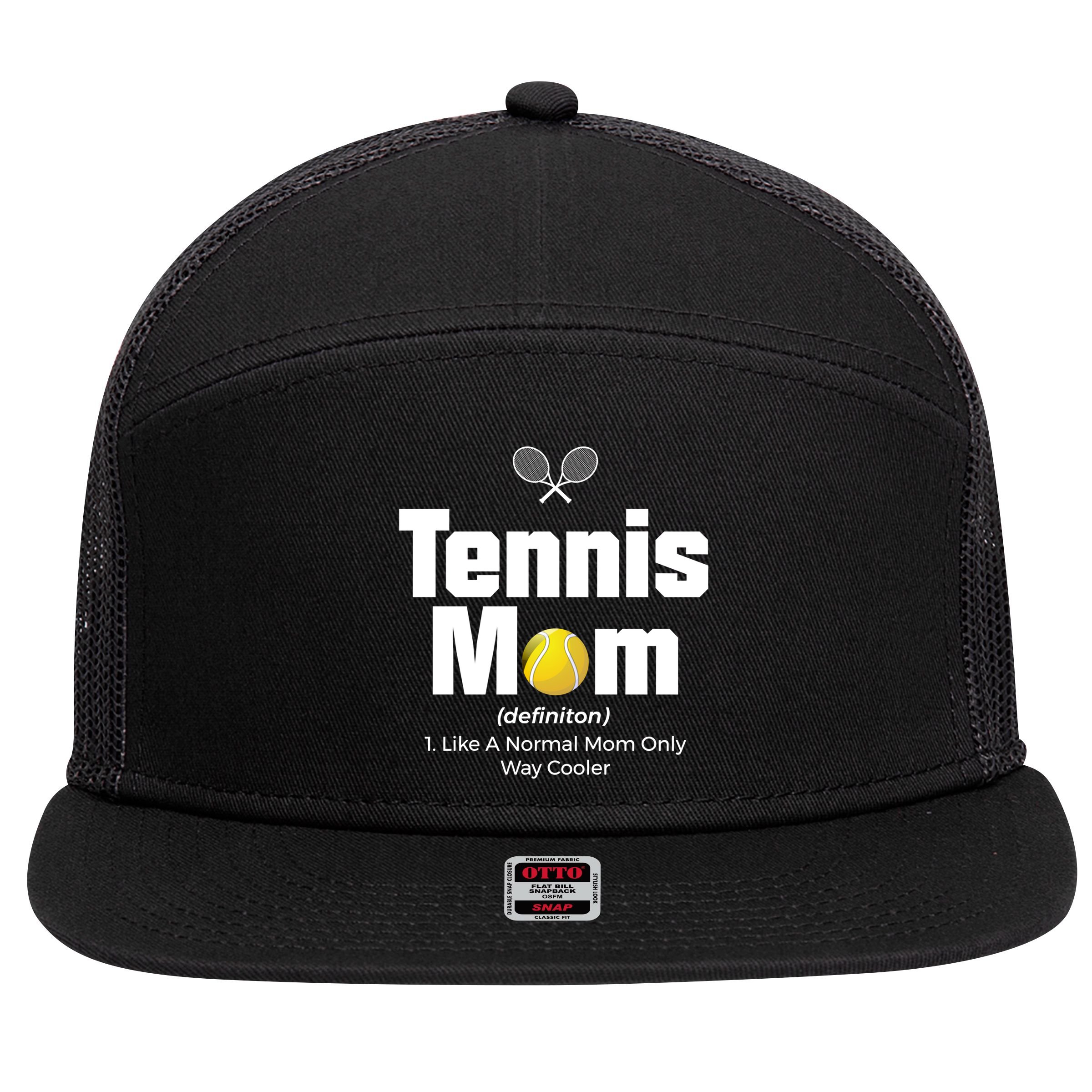 Tennis Mom Meaningful Gift 7 Panel Mesh Trucker Snapback Hat