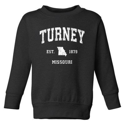 Turney Missouri Mo Vintage Athletic Toddler Sweatshirt