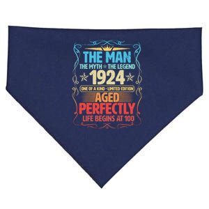 The Man Myth Legend 1924 Aged Perfectly 100th Birthday USA-Made Doggie Bandana