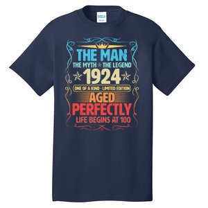 The Man Myth Legend 1924 Aged Perfectly 100th Birthday Tall T-Shirt