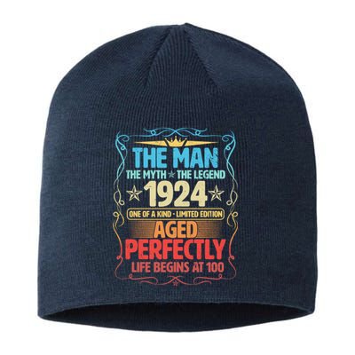 The Man Myth Legend 1924 Aged Perfectly 100th Birthday Sustainable Beanie