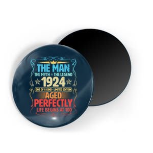 The Man Myth Legend 1924 Aged Perfectly 100th Birthday Magnet